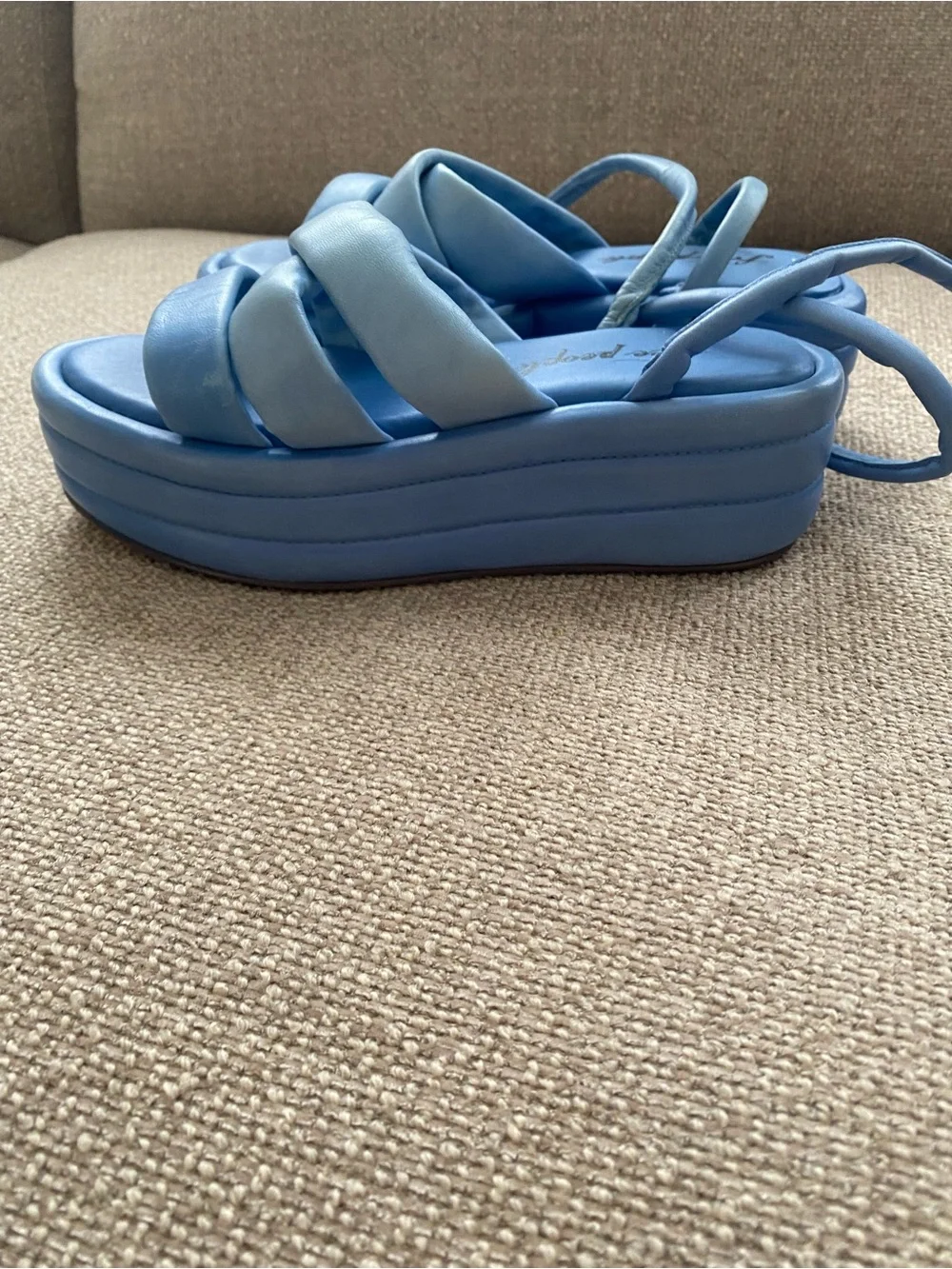 Free People Periwinkle Wrap-Ankle Platform Sandal